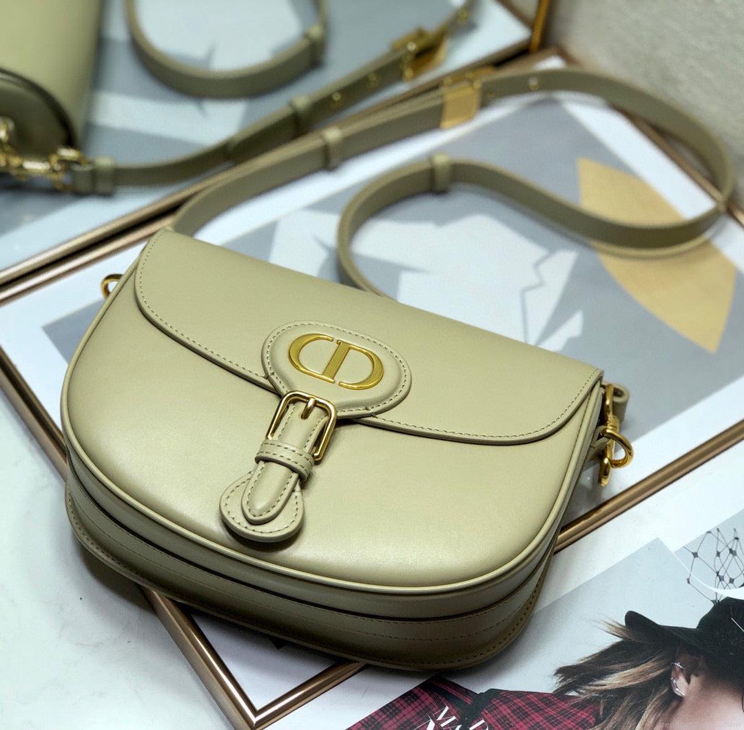 Dior M9319 Medium Bobby Bag Beige Gray Box Calfskin