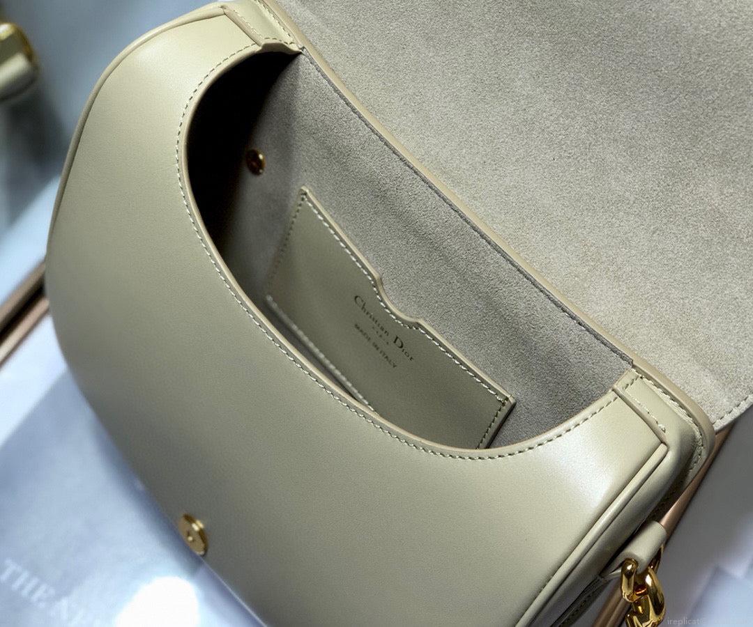 Dior M9319 Medium Bobby Bag Beige Gray Box Calfskin