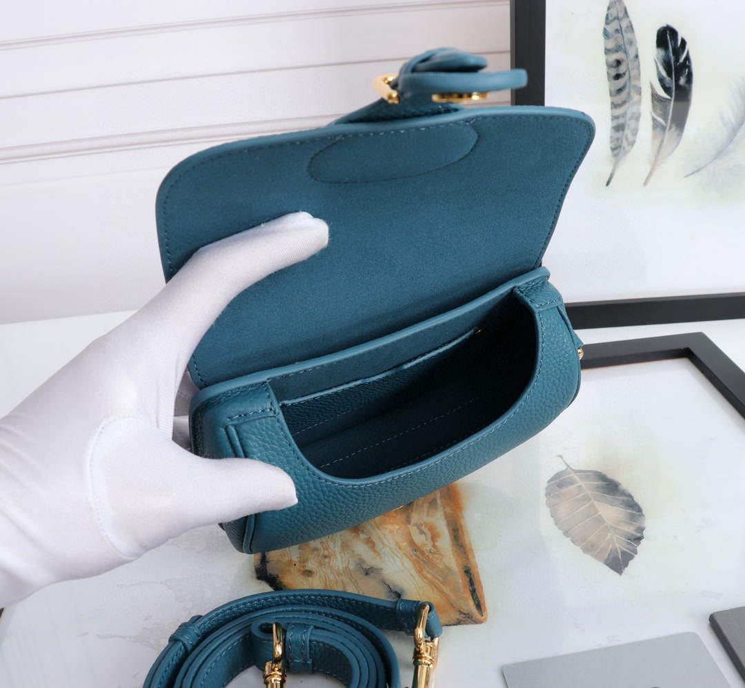 Dior M9317 Small bobby bag Blue Grained Calfskin