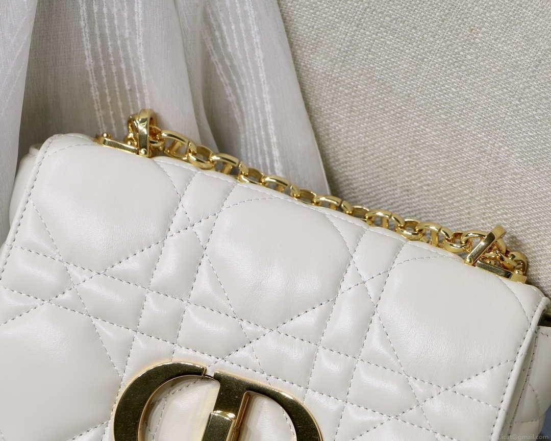 Dior M9241 Small Quilted Macrocannage Calfskin White