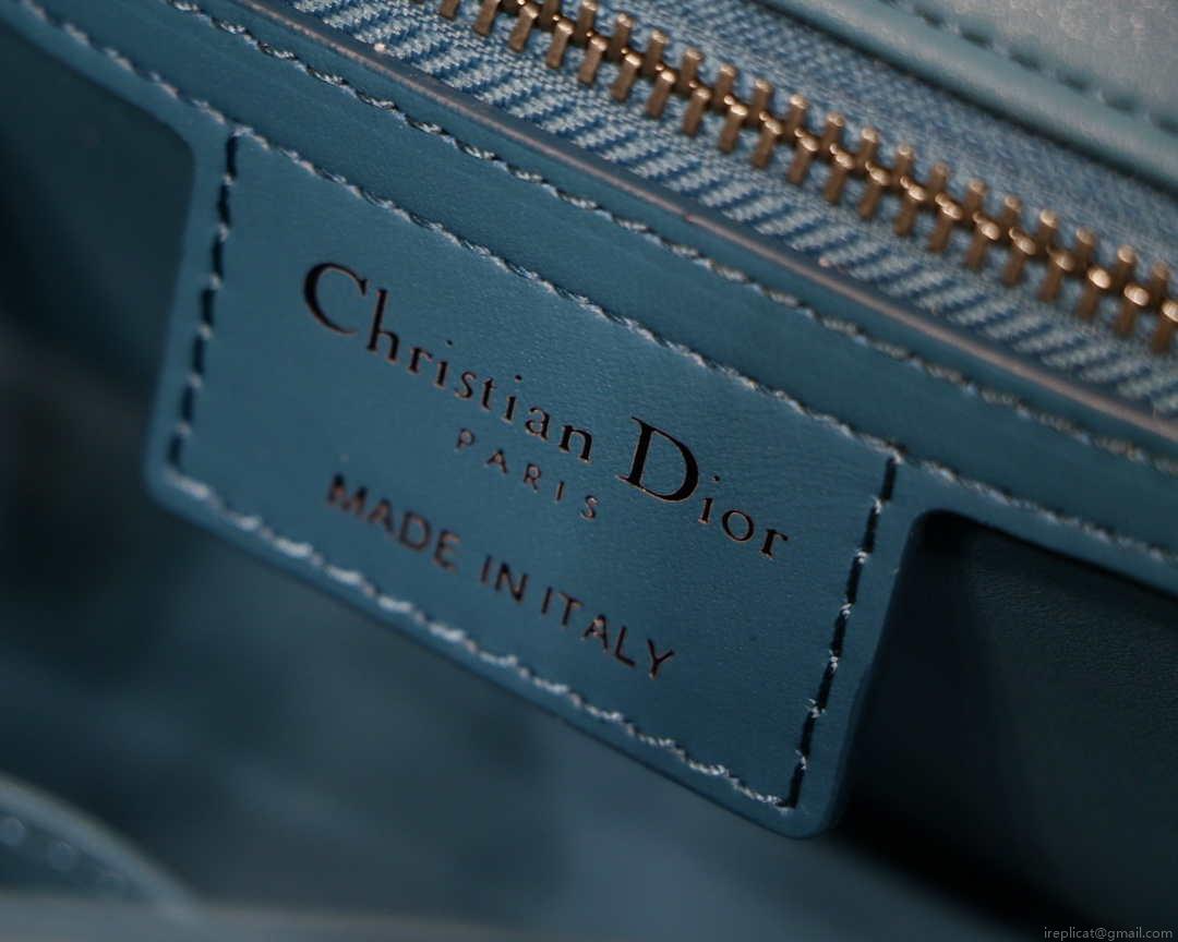 Dior M9241 Small Quilted Macrocannage Calfskin Lake Blue
