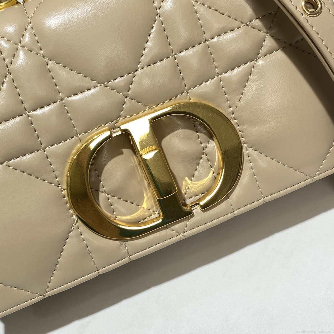 Dior M9241 Small Quilted Macrocannage Calfskin Yellow