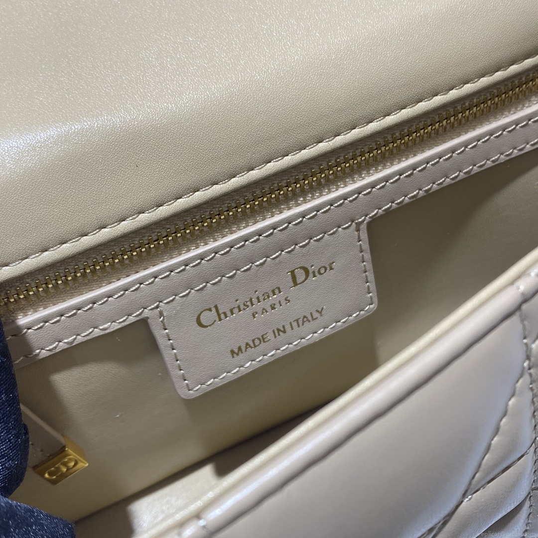 Dior M9241 Small Quilted Macrocannage Calfskin Yellow