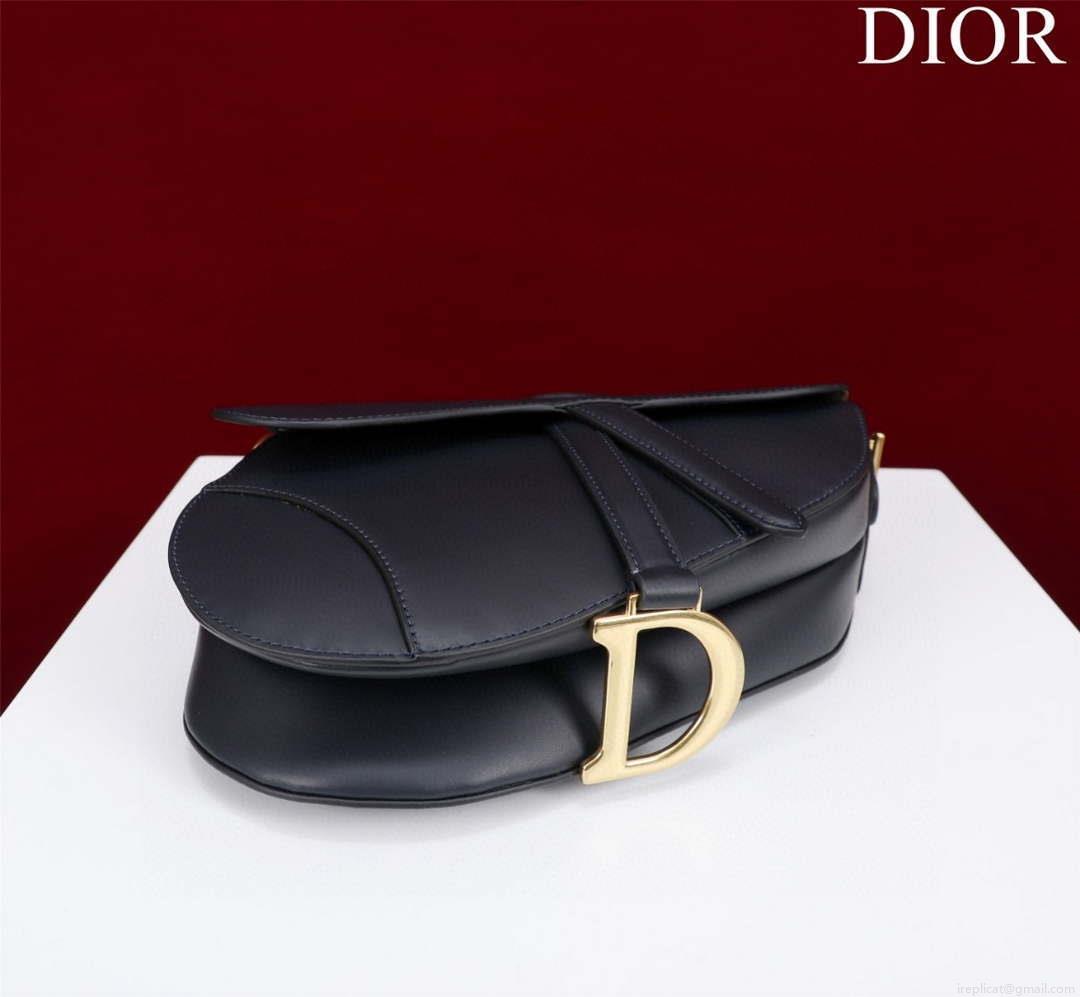 Dior M0455 Saddle Bag With Strap Ultramatte Calfskin Black Gold