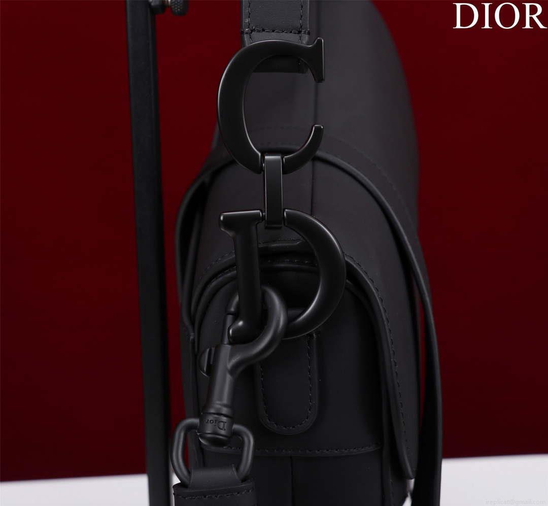 Dior M0455 Saddle Bag With Strap Black Ultramatte Calfskin Black Hardware