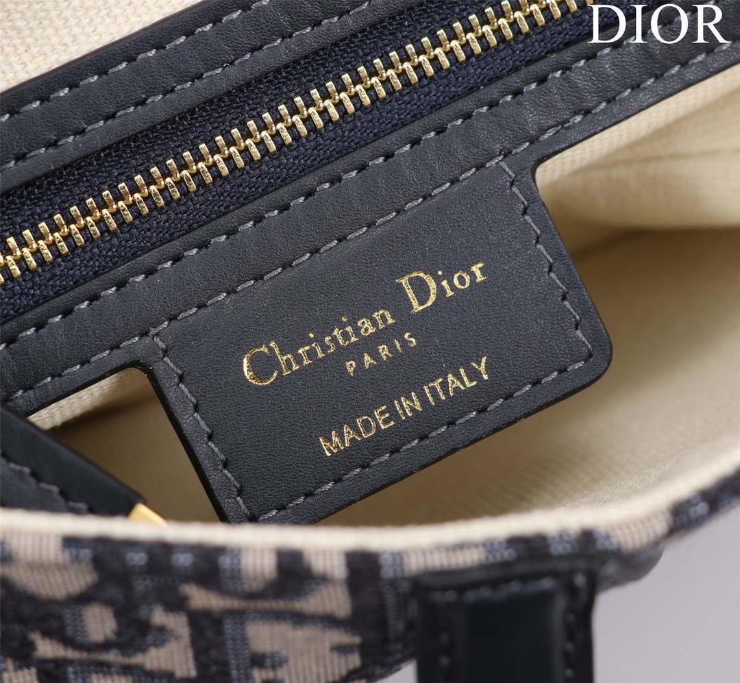 Dior M0455 Saddle Bag With Strap Blue Dior Oblique Jacquard