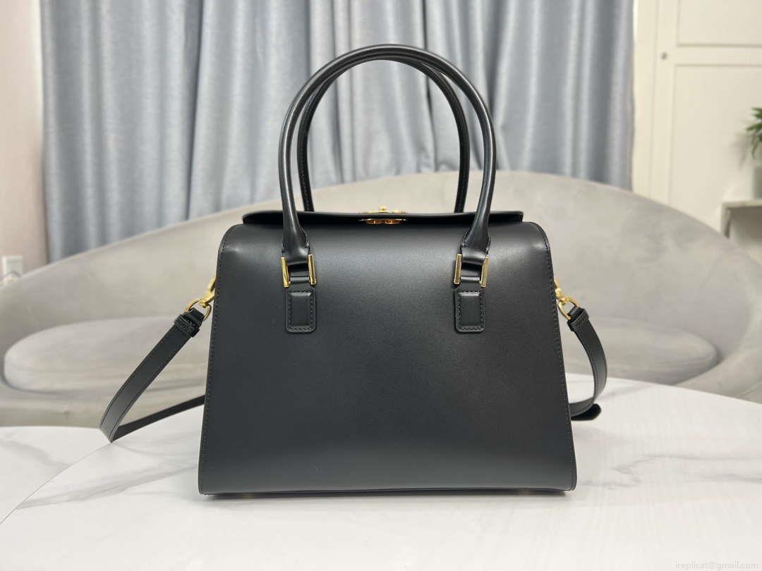 Dior M8675 Medium Boston bag Black box Calfskin