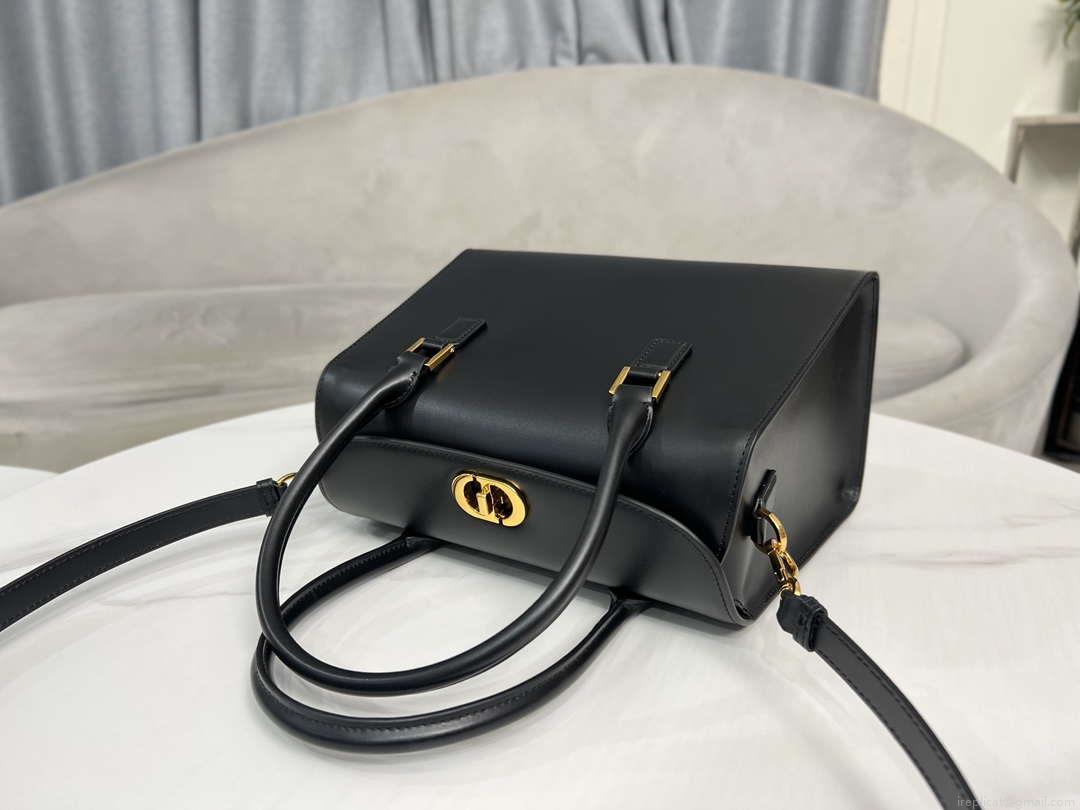 Dior M8675 Medium Boston bag Black box Calfskin