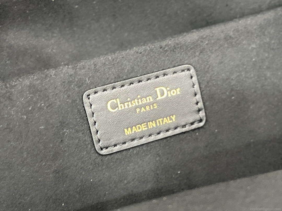 Dior M8675 Medium Boston bag Black box Calfskin