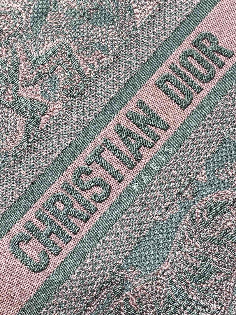 Dior M1265 Small Book Tote Pink and Gray Toile de Jouy Sauvage Embroidery