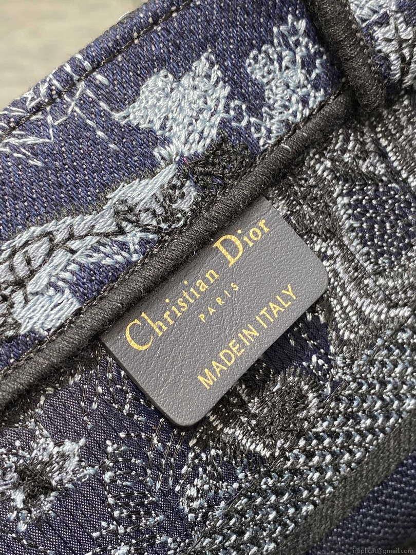 Dior M1265 Small Book Tote Toile de Jouy Sauvage Embroidery M9602