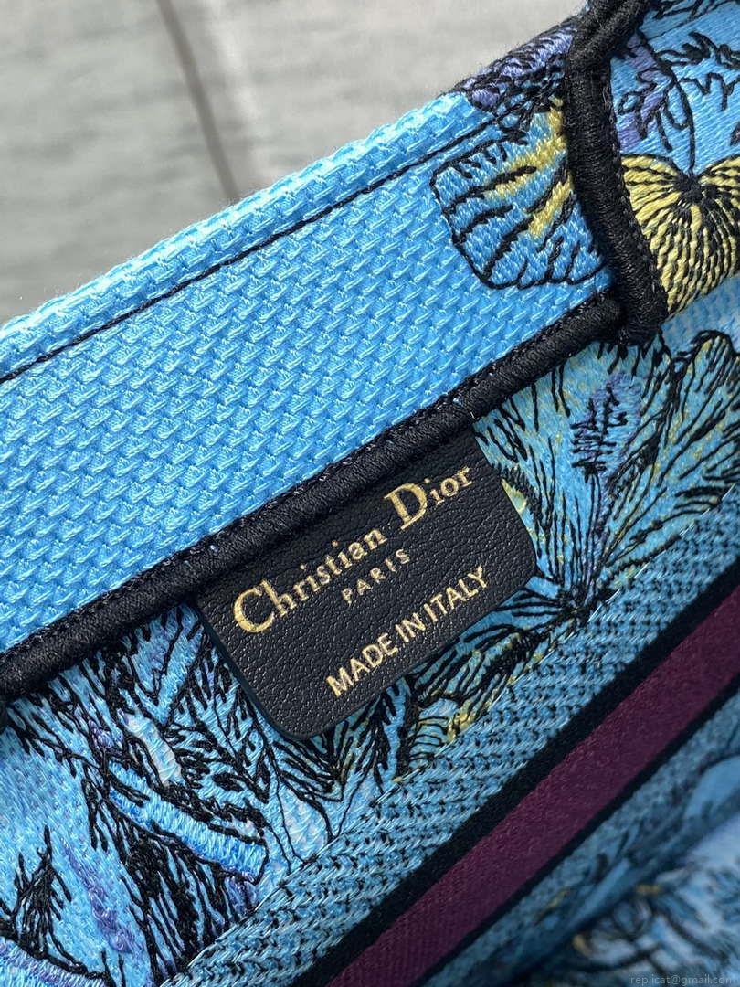 Dior M1265 Small Book Tote Toile de Jouy Sauvage Embroidery M9604