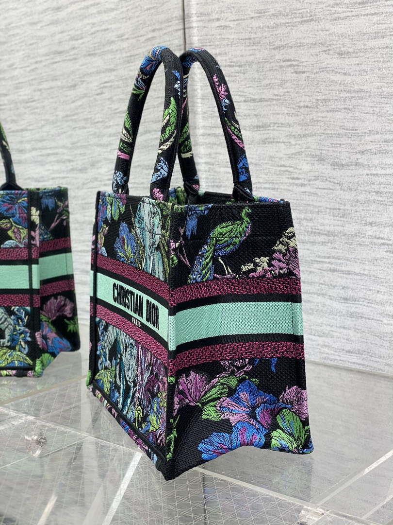 Dior M1265 Small Book Tote Toile de Jouy Sauvage Embroidery M9605