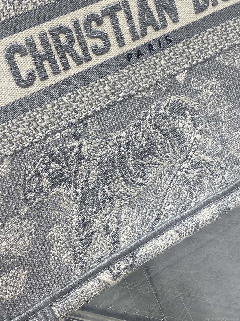 Dior M1265 Small Book Tote Toile de Jouy Sauvage Embroidery M9609