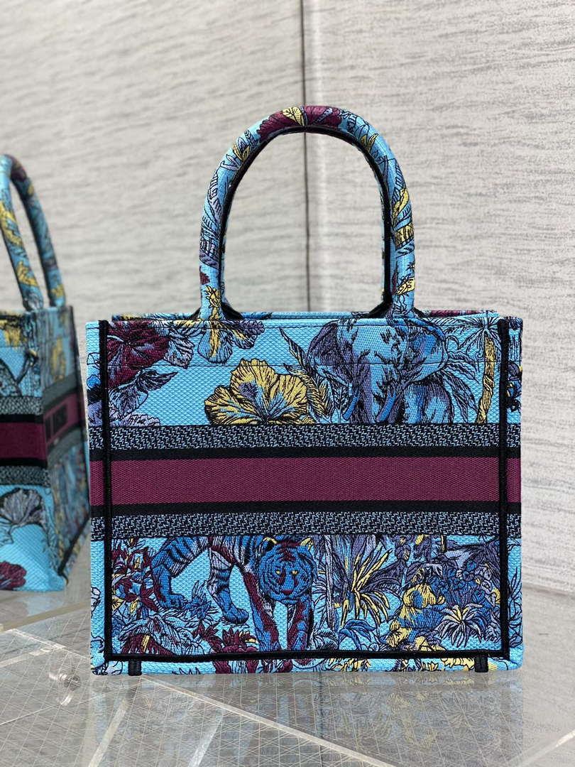 Dior M1265 Small Book Tote Toile de Jouy Sauvage Embroidery M9612