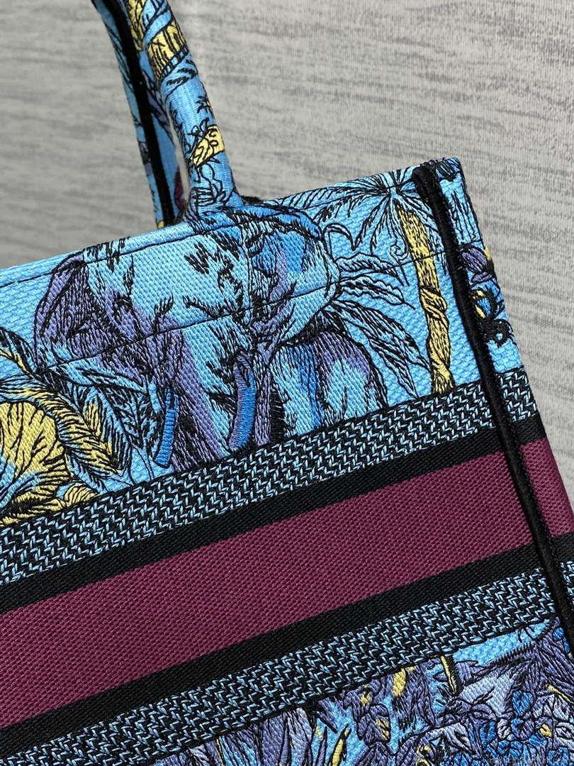 Dior M1265 Small Book Tote Toile de Jouy Sauvage Embroidery M9612