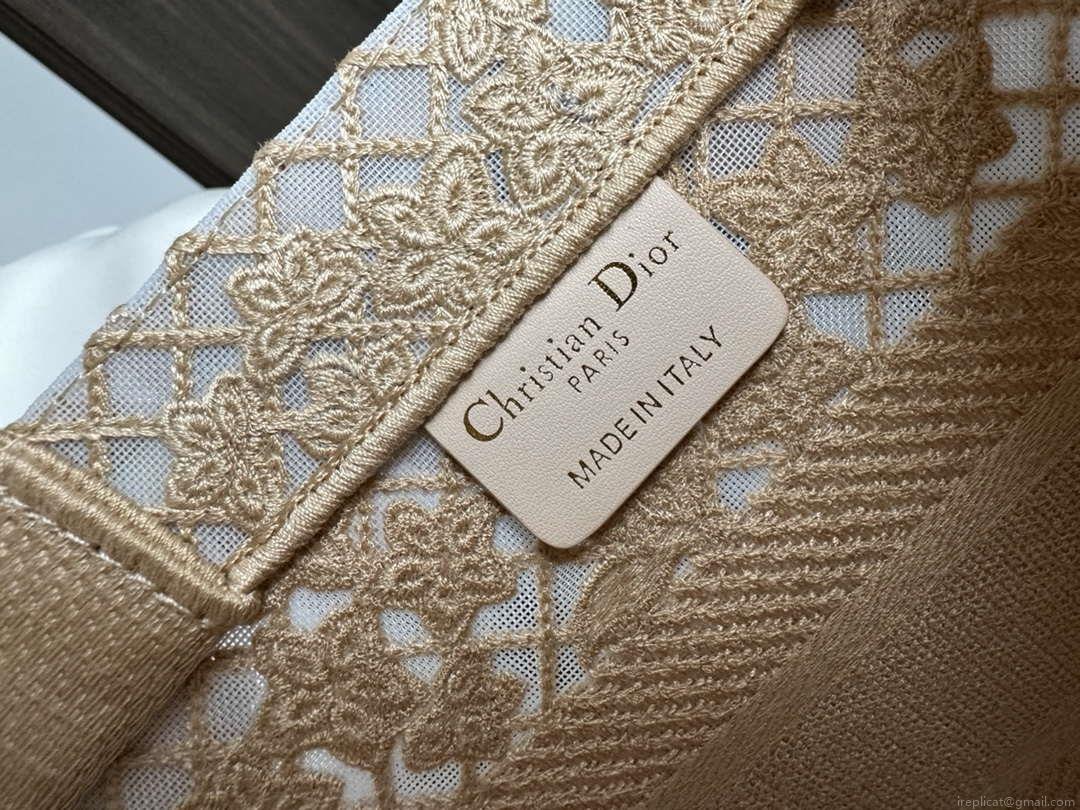 Dior M1265 Small Book Tote Embroidery with 3D Macramé Effect M9621