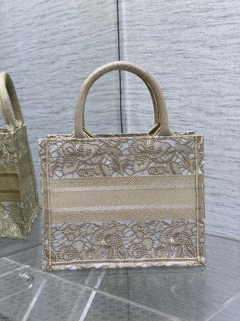 Dior M1265 Small Book Tote Embroidery with 3D Macramé Effect M9624
