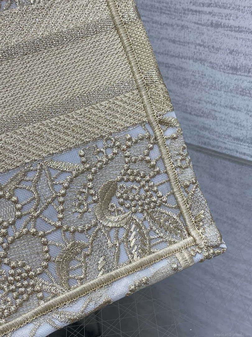 Dior M1265 Small Book Tote Embroidery with 3D Macramé Effect M9624