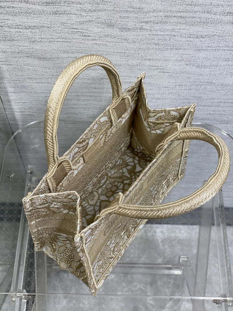 Dior M1265 Small Book Tote Embroidery with 3D Macramé Effect M9624