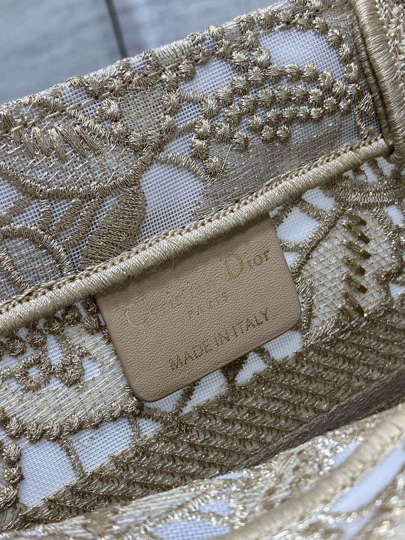 Dior M1265 Small Book Tote Embroidery with 3D Macramé Effect M9624