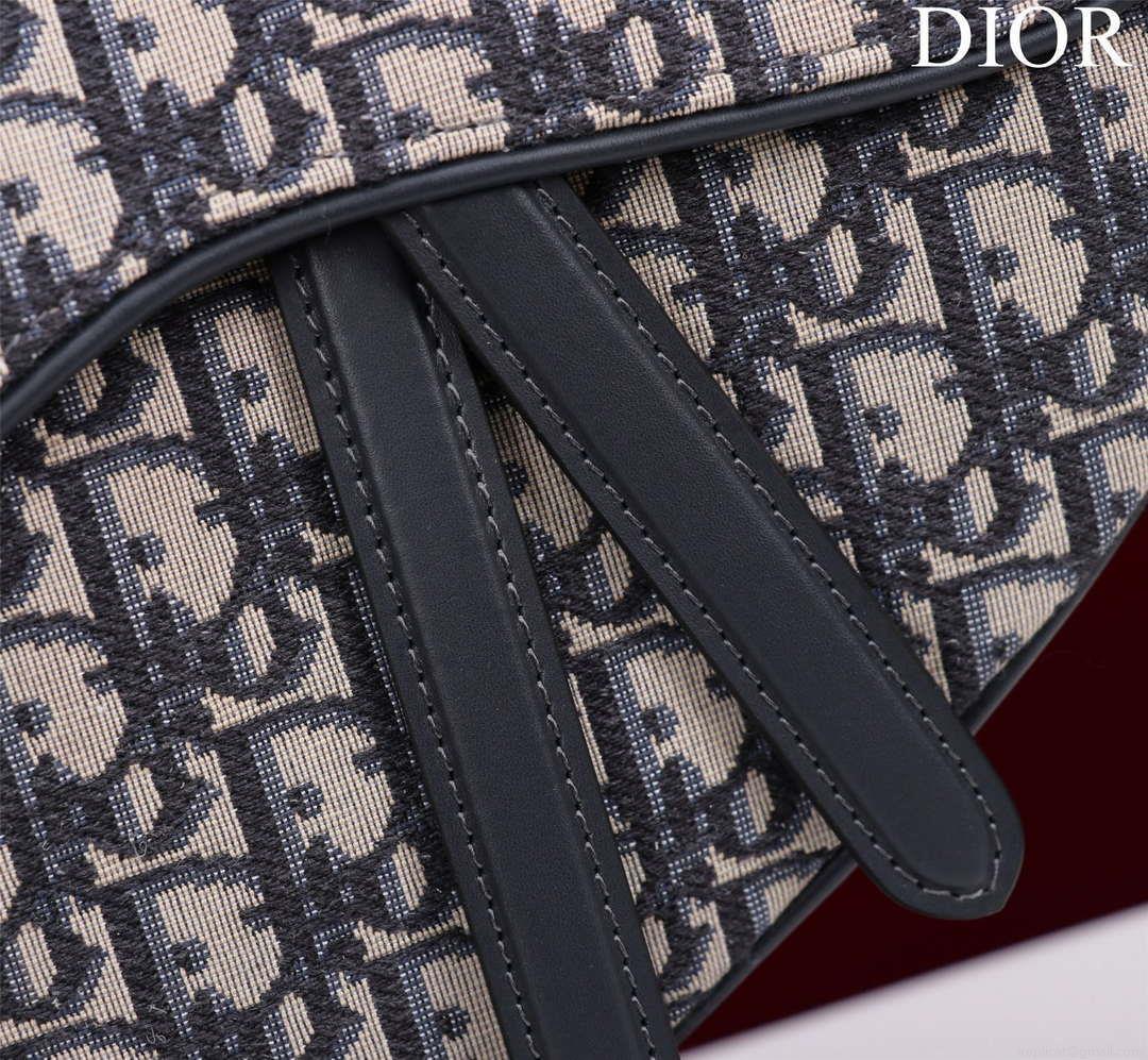 Dior M0455 Saddle Bag With Strap Blue Dior Oblique Jacquard M0456