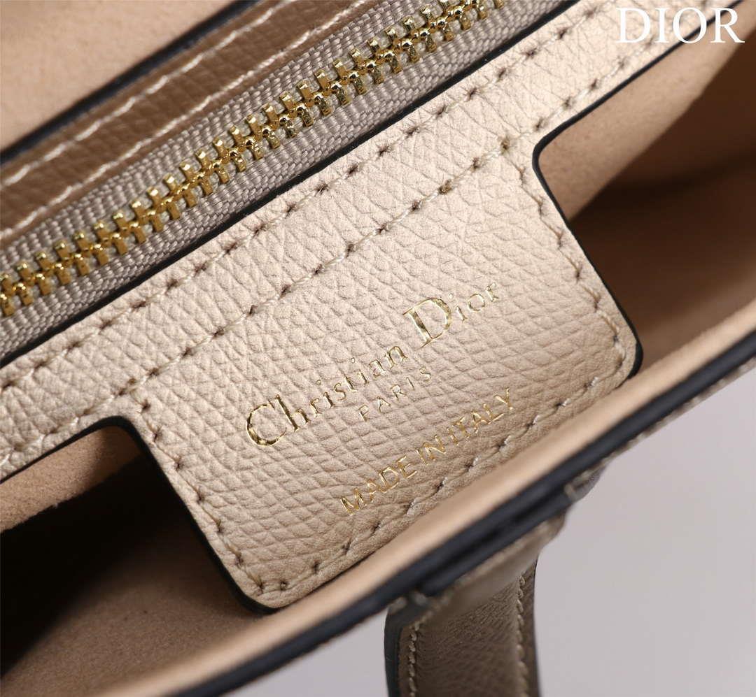 Dior M0455 Saddle Bag With Strap Gold Grained Calfskin