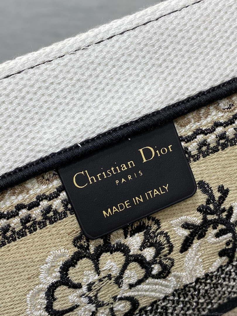 Dior M1296 Book Tote Medium Blue and White Butterfly Bandana Embroidery M100