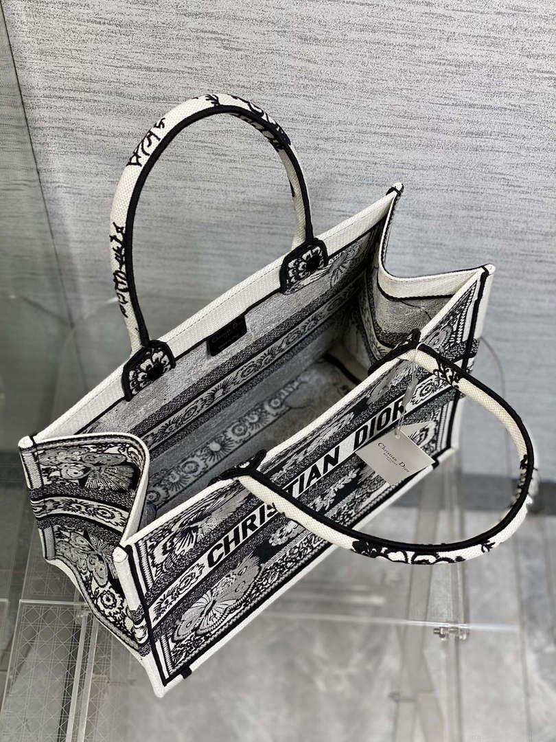 Dior M1296 Book Tote Medium Blue and White Butterfly Bandana Embroidery M101