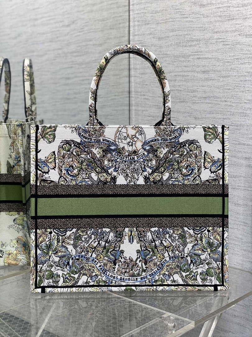 Dior M1286 Large Book Tote Butterfly Bandana Embroidery M105