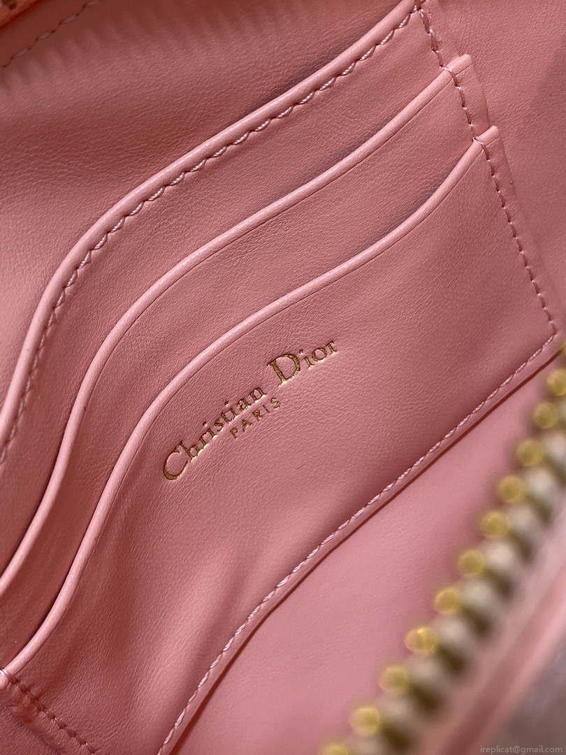 Dior M05909 Saddle Shoulder Pouch Melocoton Pink Goatskin