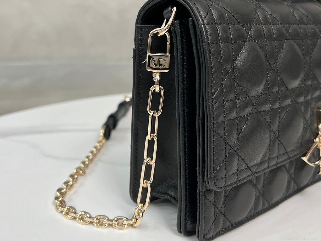 Dior M0997 My Dior Top Handle Bag Black Cannage Lambskin