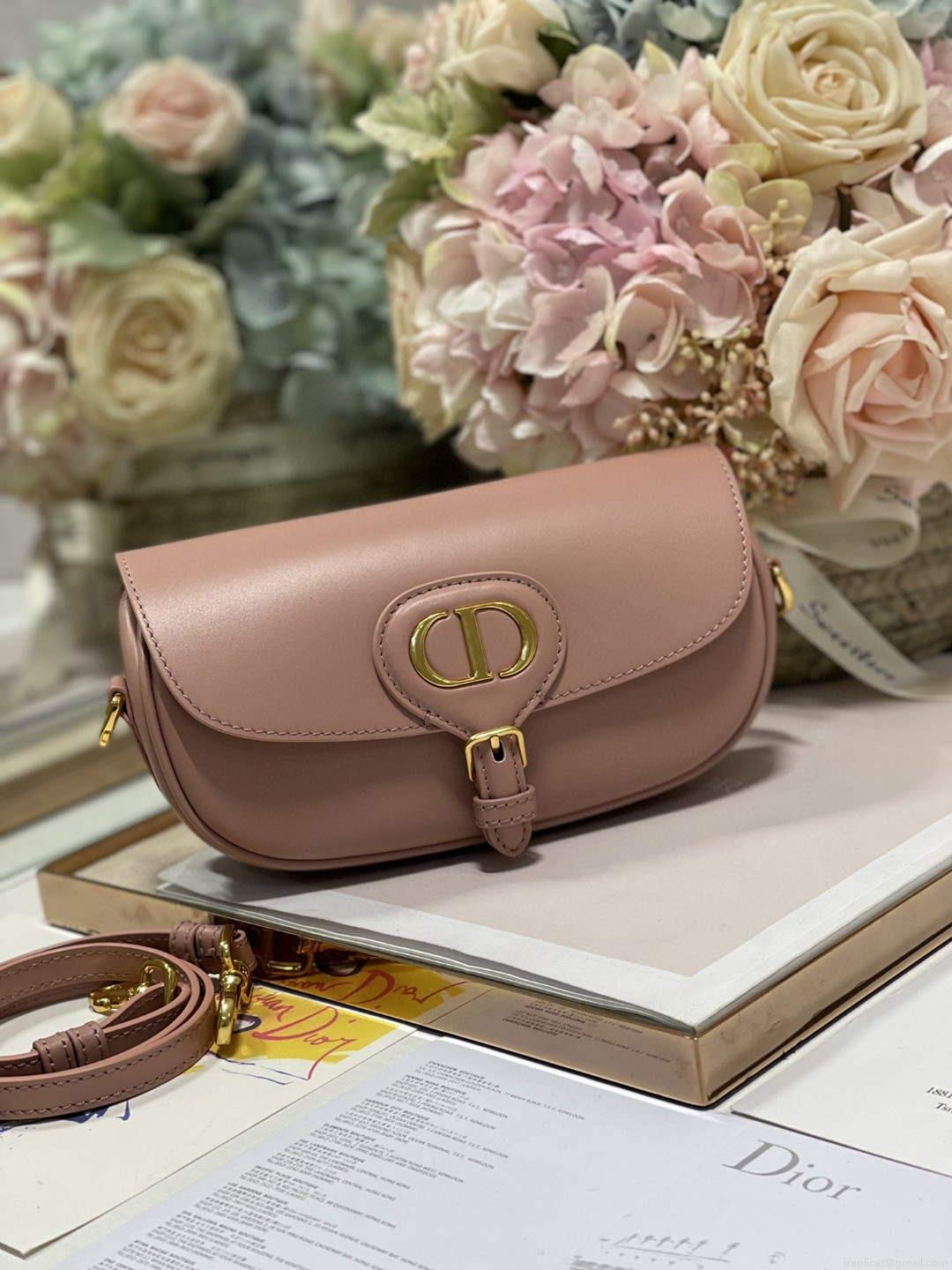 Dior M9327 dior Bobby bag East West Pink Box Calfskin
