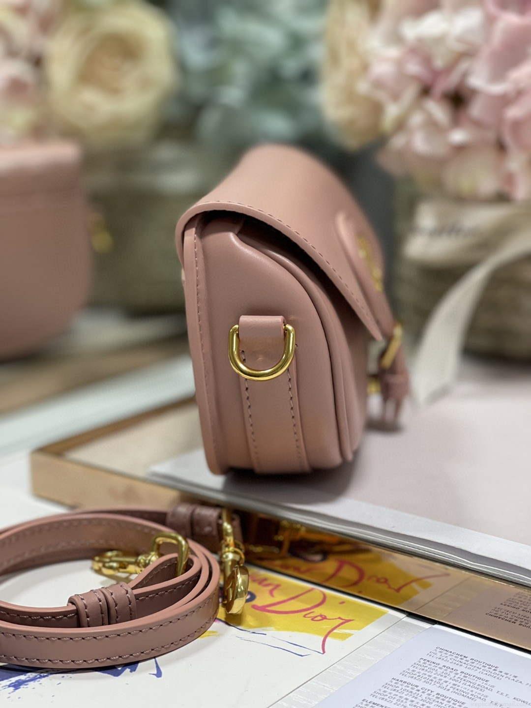 Dior M9327 dior Bobby bag East West Pink Box Calfskin