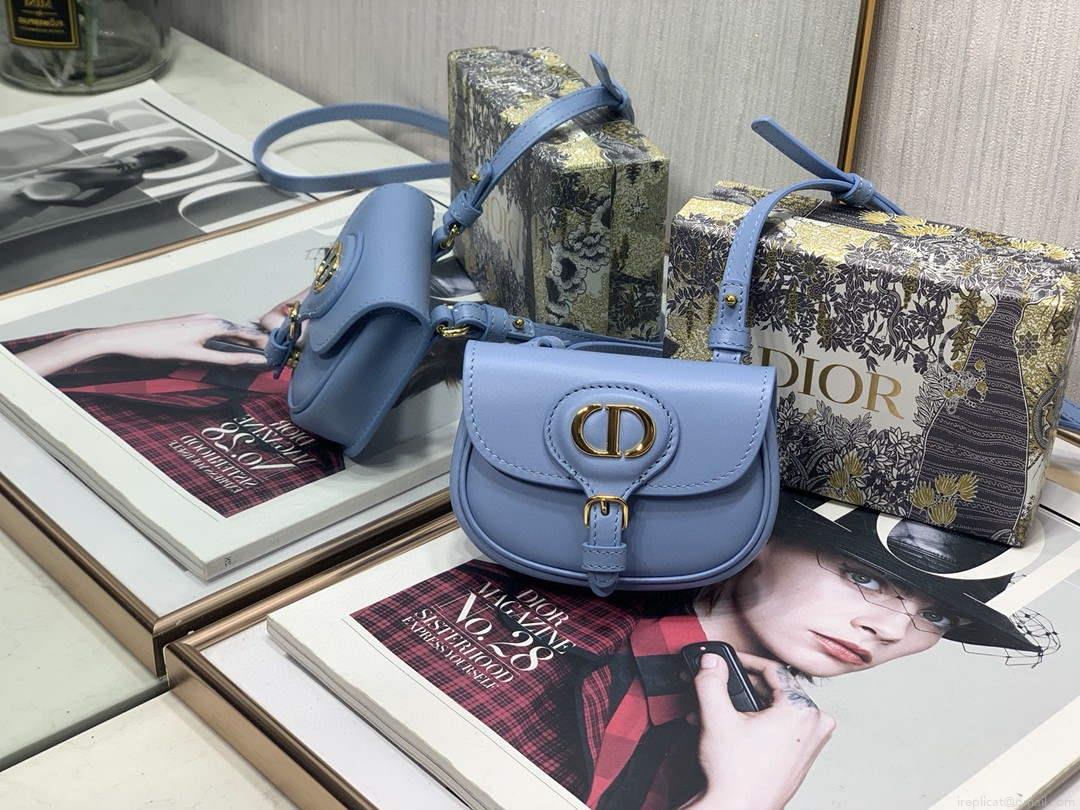 Dior M2278 Mini Bobby bag Blue Box Calfskin