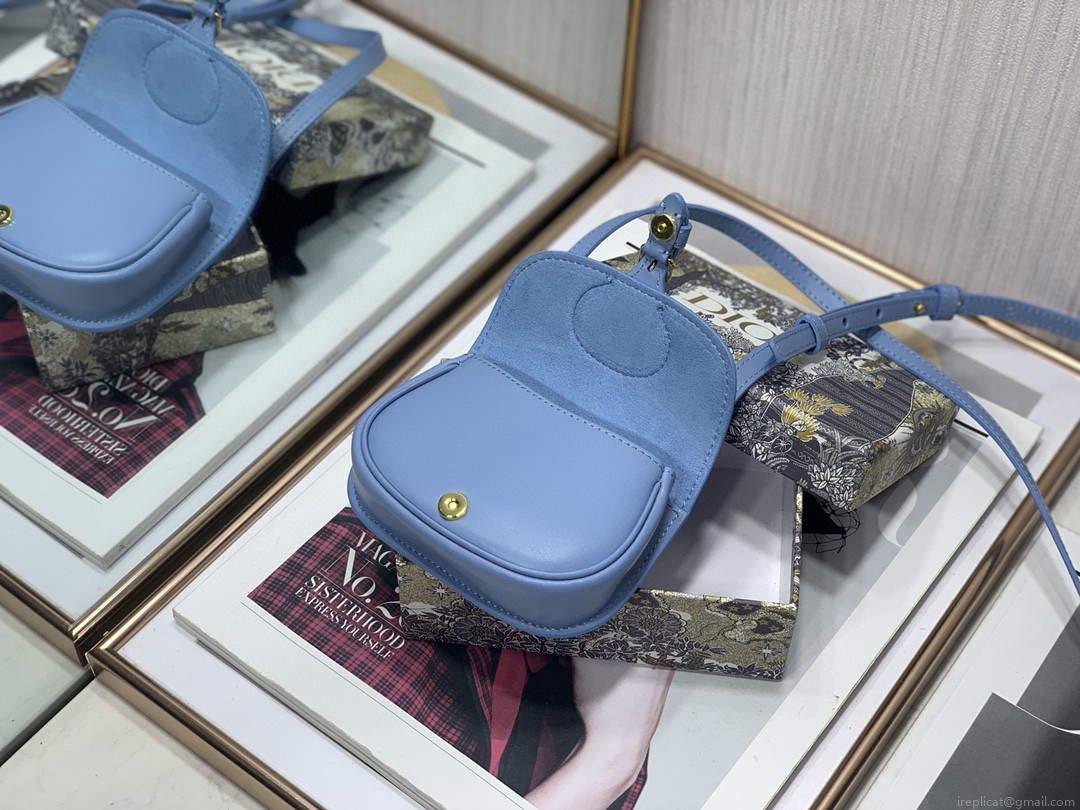 Dior M2278 Mini Bobby bag Blue Box Calfskin