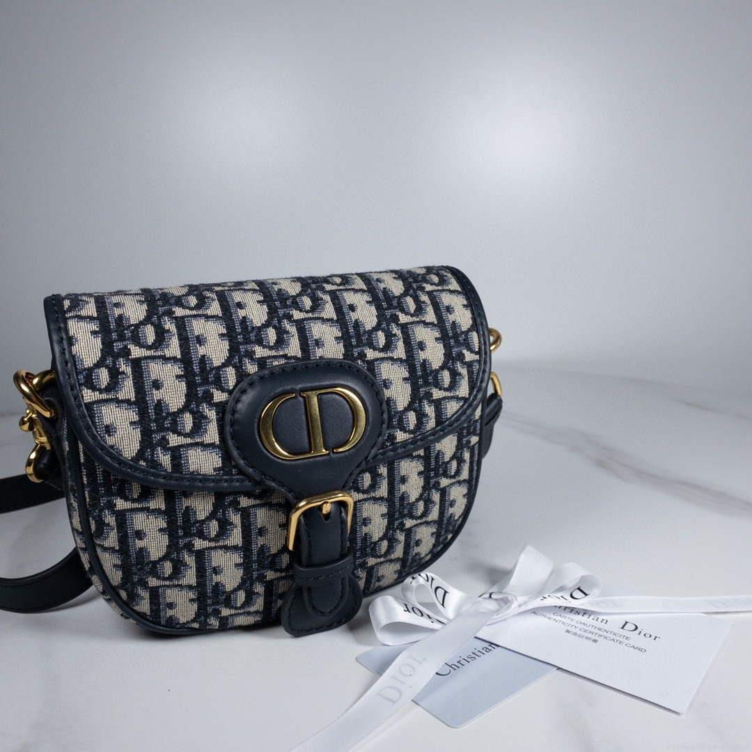 Dior M9319 Dior Bobby Medium Bag Oblique Jacquard Navy Blue