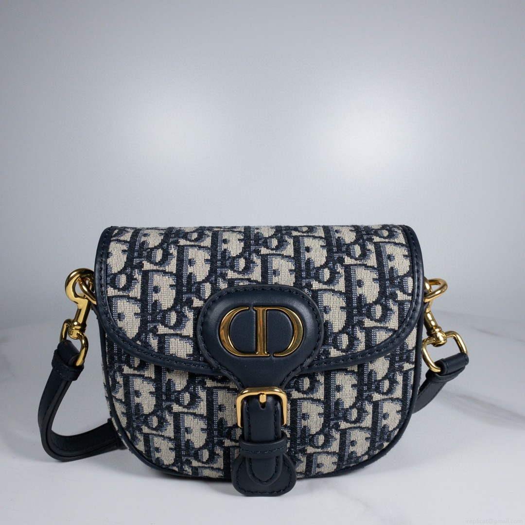 Dior M9319 Dior Bobby Medium Bag Oblique Jacquard Navy Blue