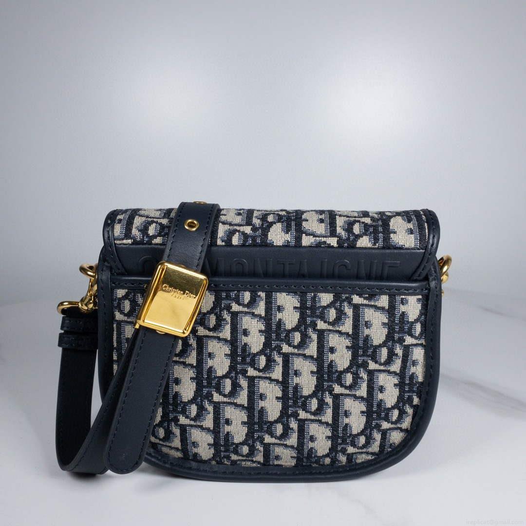 Dior M9319 Dior Bobby Medium Bag Oblique Jacquard Navy Blue