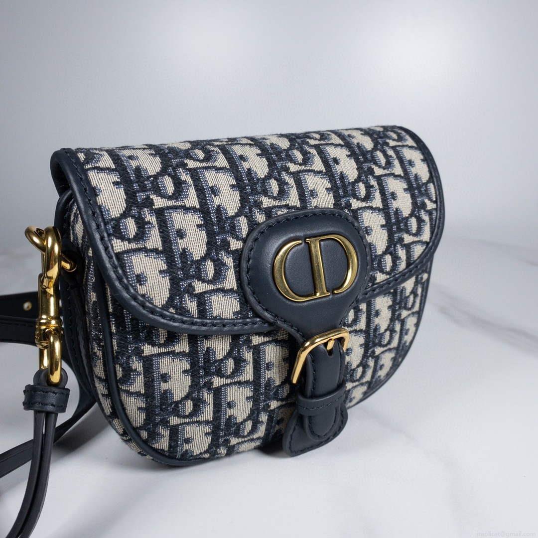 Dior M9319 Dior Bobby Medium Bag Oblique Jacquard Navy Blue
