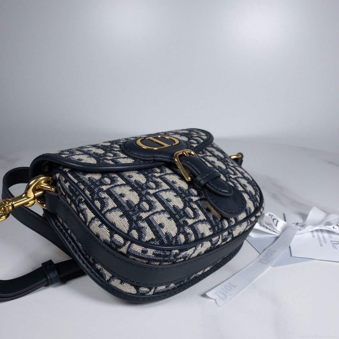 Dior M9319 Dior Bobby Medium Bag Oblique Jacquard Navy Blue
