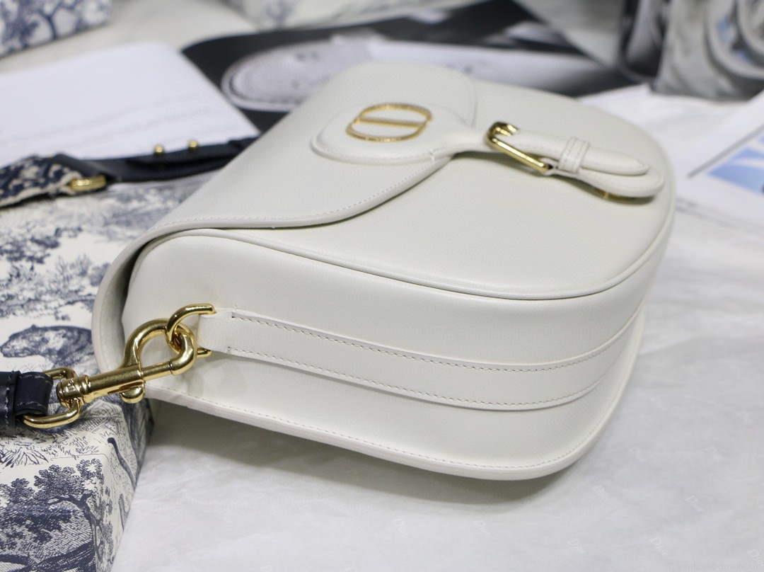 Dior M9320 Large Dior Bobby Bag Latte Box Calfskin With Blue Oblique Embroidered Strap