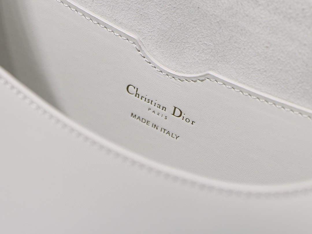 Dior M9320 Large Dior Bobby Bag Latte Box Calfskin With Blue Oblique Embroidered Strap