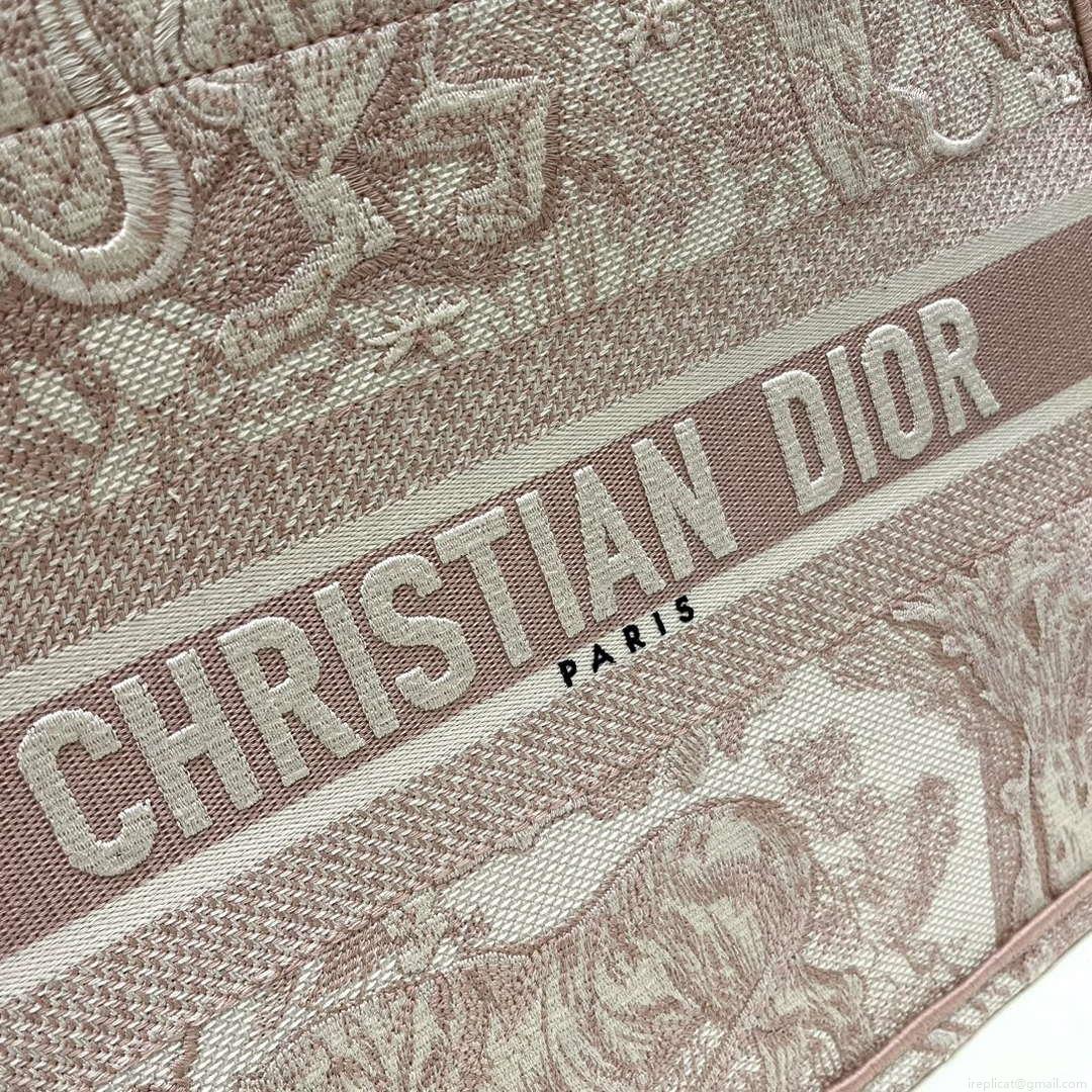 Dior Book Tote M1296 Medium Toile de Jouy Embroidery M0074