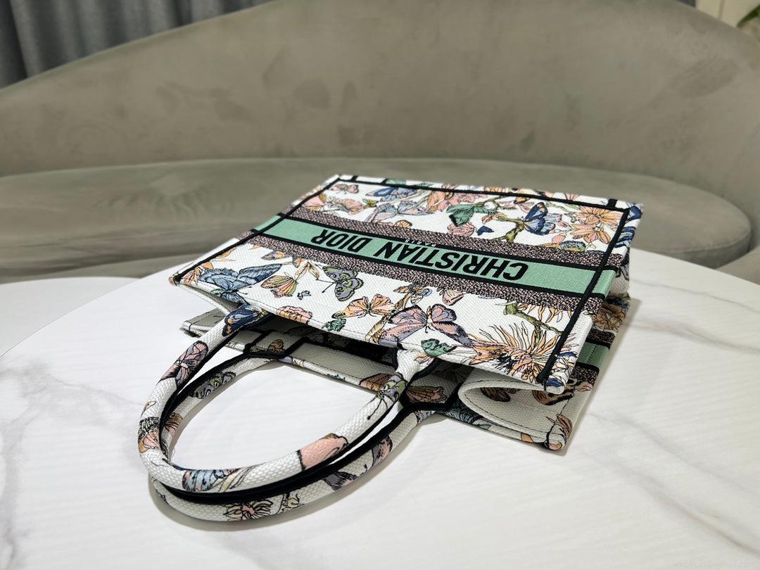 Dior Book Tote M1296 Medium Latte Multicolor Dior Jardin d’Hiver Embroidery M0084