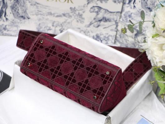 Dior M0565 Lady Dior Medium Tote Bag M950 Wine Red