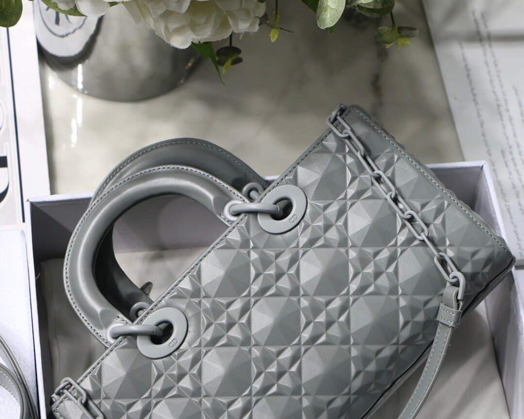 Dior M0540 Lady D-joy Calfskin Bag Gray