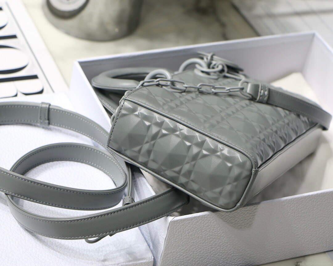 Dior M0540 Lady D-joy Calfskin Bag Gray