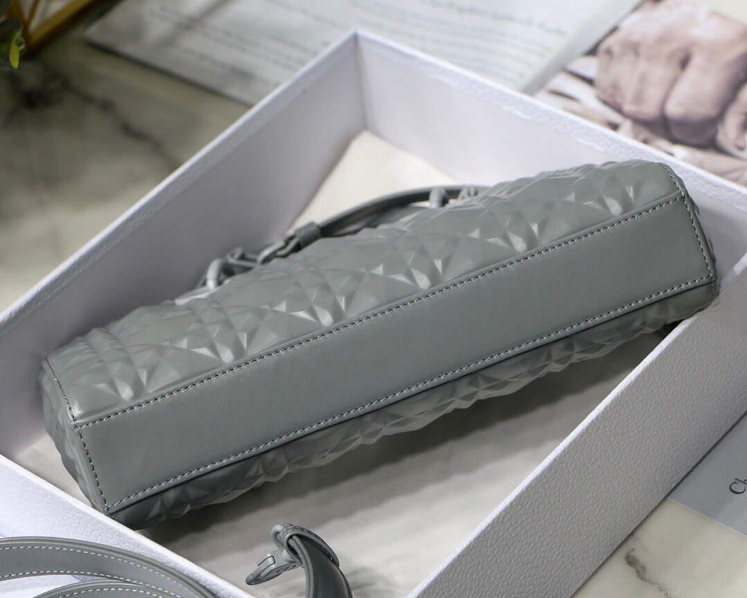 Dior M0540 Lady D-joy Calfskin Bag Gray