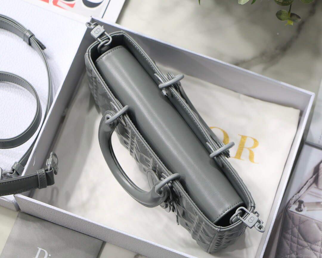Dior M0540 Lady D-joy Calfskin Bag Gray
